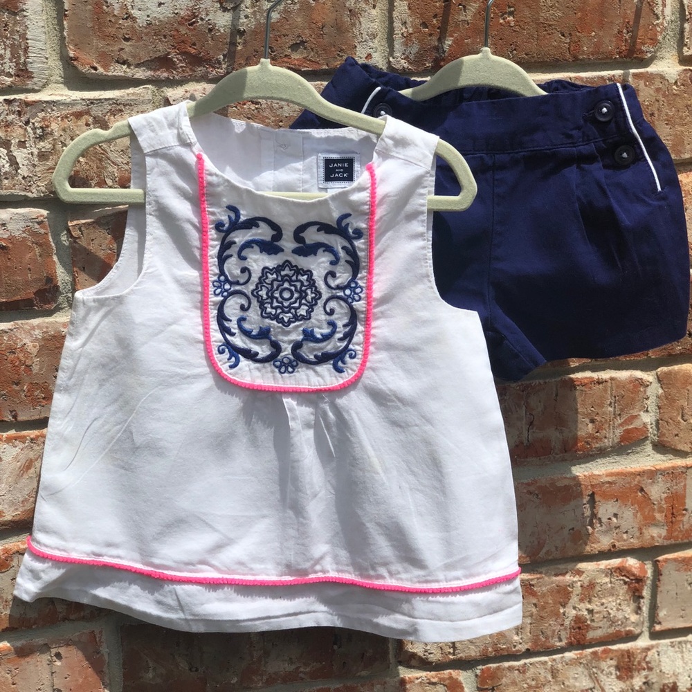 JANIE AND JACK Sleeveless Top + Short set Size 3T